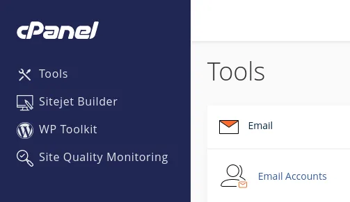 cPanel login screen